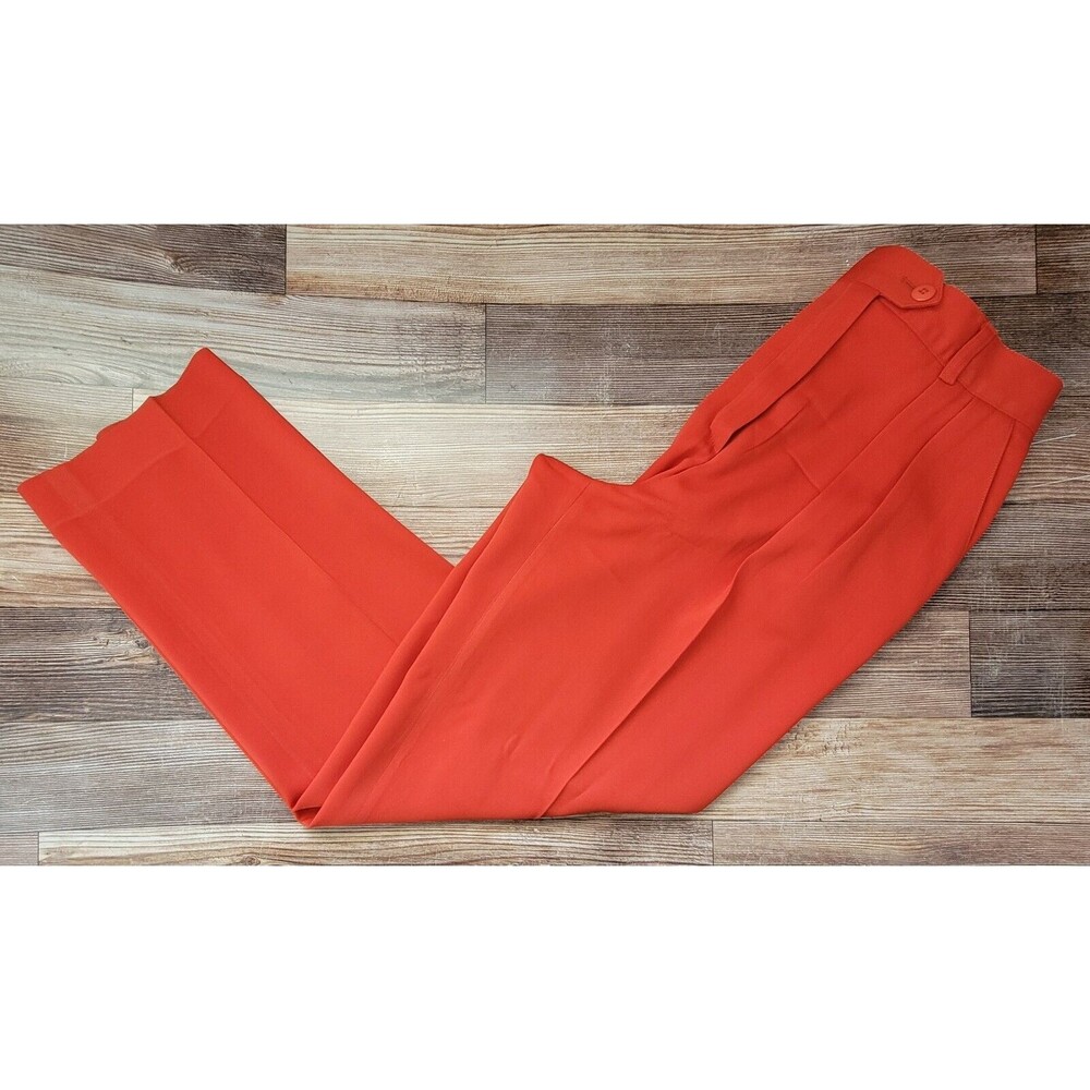 Escada Dress Pants Women's 38 Red 100% Wool Straight Leg Slacks Office Core